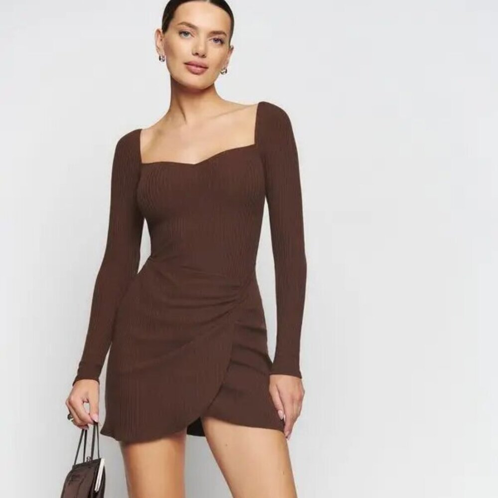 Reformation Dresses | Cleona Knit Dress in Cafe